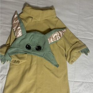 Green Baby Yoda Hat with Yellow Coat